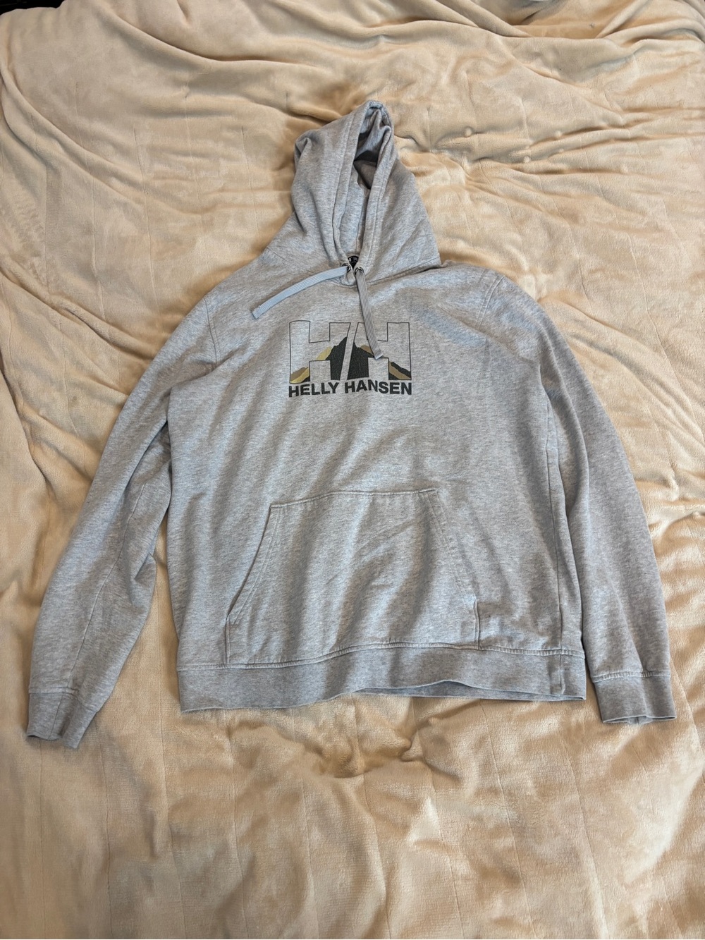 Helly Hansen Light Gray Pullover Hoodie with Logo